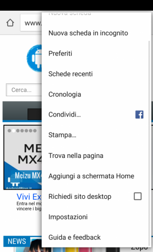 Come modificare la pagina iniziale di Chrome per Android