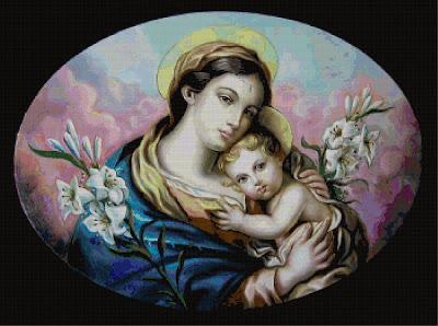 Schema per il punto croce: Madonna con Bambino- (Francesco Pezzella)