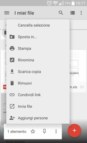 Come condividere un file da Google Drive per Android