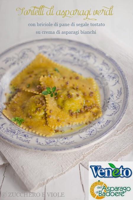 Tortelli di asparagi con briciole croccanti