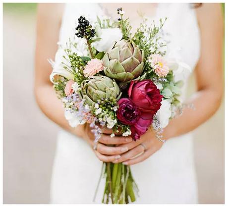 bouquet, bouquet non convenzionali, unconventional bouquet,  wedding, matrimonio, artichoke, carciofi