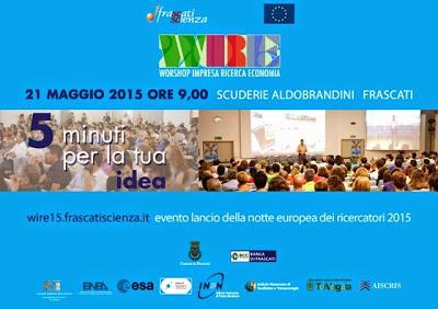 #WIRE15: 5 minuti per la tua idea, l'evento lancio della Notte Europea dei Ricercatori 2015