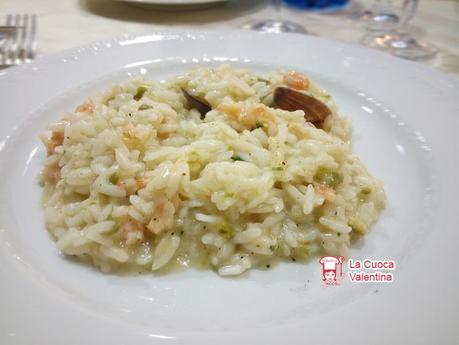 risotto con vongole asparagi e gamberetti