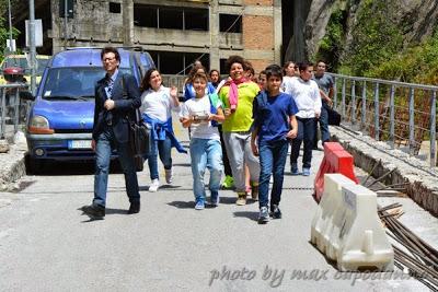 Gli alunni di Positano visitano il cantiere dell' Auditorium:  “Concorso di Idee – Diamo un nome alla Piazza”,
