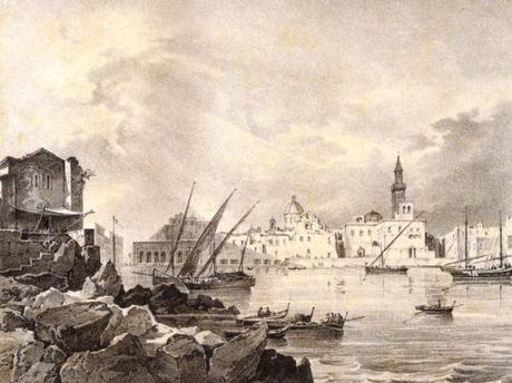 Il porto di Bari in una stampa ottocentesca