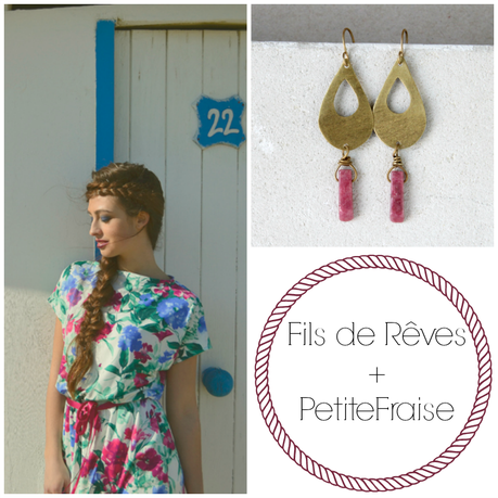 PetiteFraise + Fils de Rêves: style tips part IV. Romantic flowers, pink, drop earrings, hippie chic style