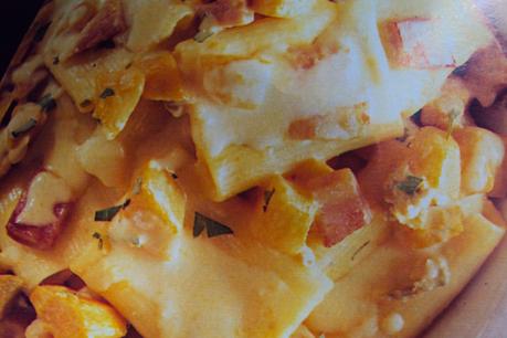 Paccheri zucca e speck