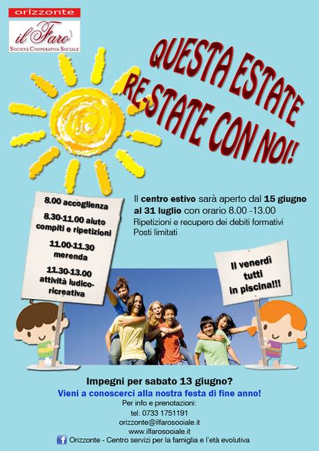 R-ESTATE CON NOI! Centro estivo Orizzonte a Macerata