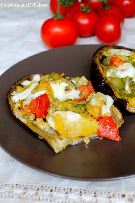 barchette di melanzane con caponatina e mozzarella (2)