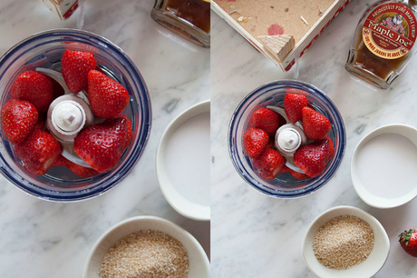 Frullato di fragole con latte di cocco