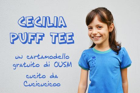 Una recensione del cartamodello GRATUITO Cecilia Puff Tee di Once Upon a Sewing Machine. Una maglietta carina con le maniche arricciate | www.cucicucicoo.com