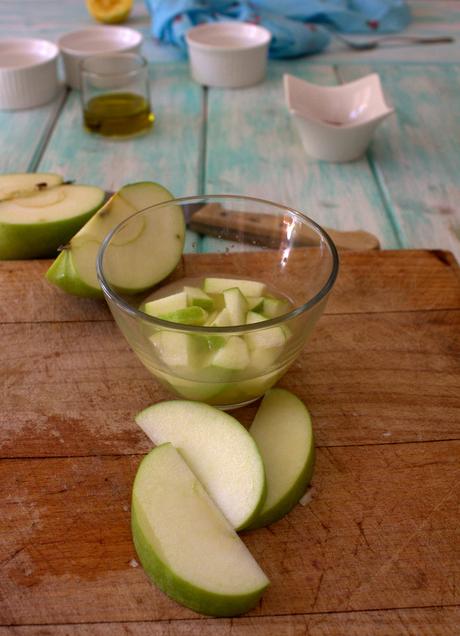 Orzo con cicoria e mela verde