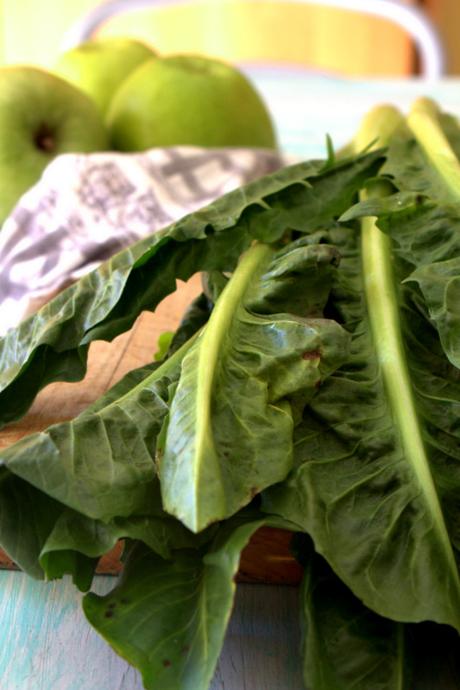 Orzo con cicoria e mela verde