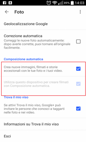 Come abilitare la composizione automatica su Google Foto per Android