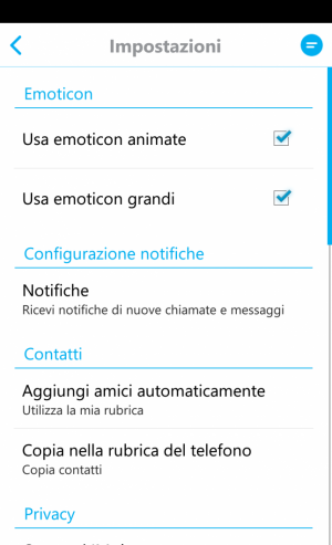 Come mostrare lo stato Skype sulla barra delle notifiche di Android