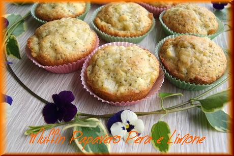 Muffin con Pera Limone e semi di Papavero