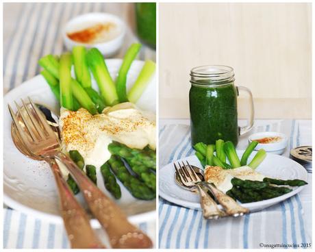 Asparagi in salsa olandese vegana + green smoothie | Asparagus with Vegan Hollandaise Sauce + green smoothie