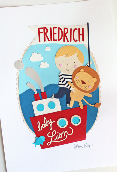 Paper cut Illustration for baby Friedrich