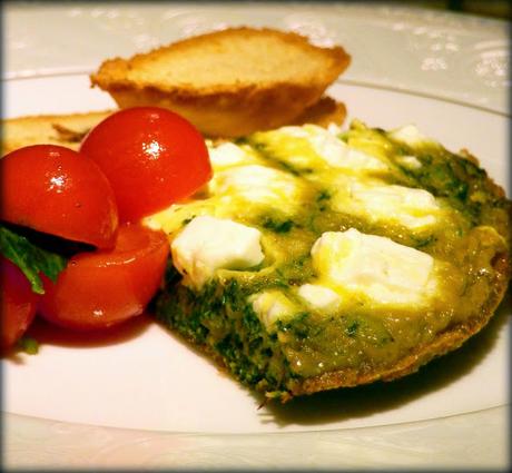 FRITTATA di agretti e  FETA al DRAGONCELLO