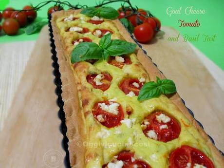 Torta Salata con Formaggio di Capra Pomodori e Basilico