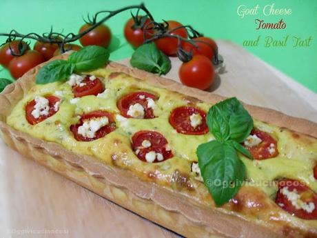 Torta Salata con Formaggio di Capra Pomodori e Basilico