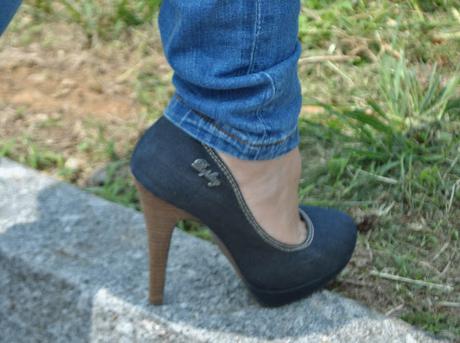scarpe in denim replay come abbinare jeans e tacchi outfit jeans e tacchi maggio 2015 outfit maggio 2015