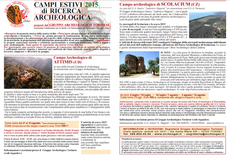 Campi Estivi 2015 di Ricerca Archeologica