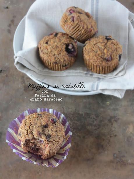 Muffins ai mirtilli e grano saraceno