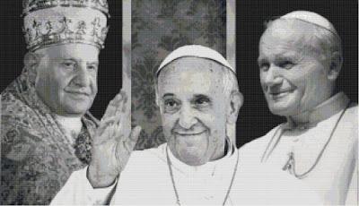 Schemi per il punto croce: Tre Papi da realizzare a punto croce