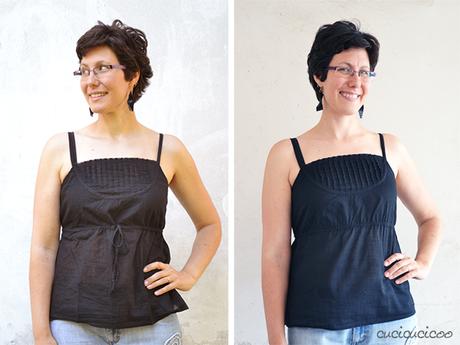 Tank top refashion: no more maternity style! www.cucicucicoo.com