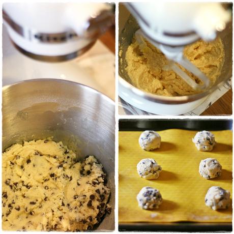 Choc chip cookies - prep -collage