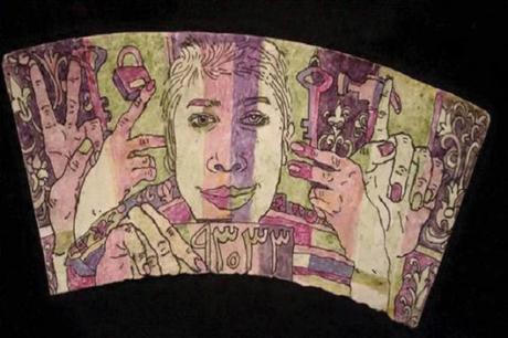Un'opera di Atena Faraghdani creata durante la detenzione