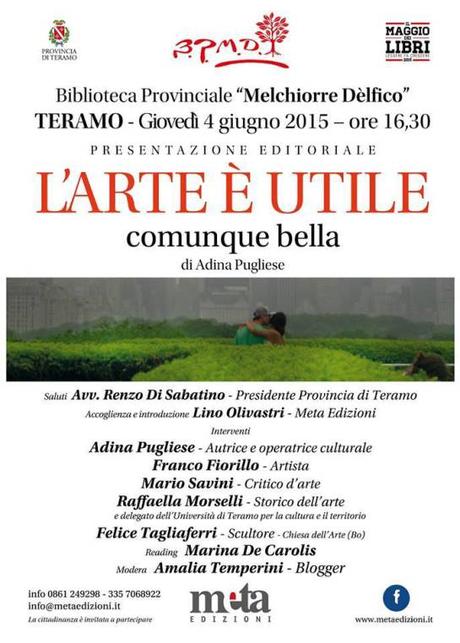 Invito _Locandina_Adina Pugliese - L'arte è Utile _ Teramo, 4 giugno 2015