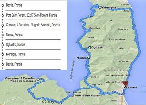 mappa viaggio corsica