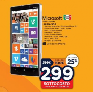 Lumia 930 offerta unieuro