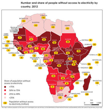 People without electricity, 2012