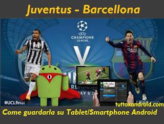 Juventus-Barcellona come vederla in Streaming su Android
