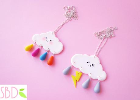 Nuvolette kawaii in fimo - Kawaii fimo clouds