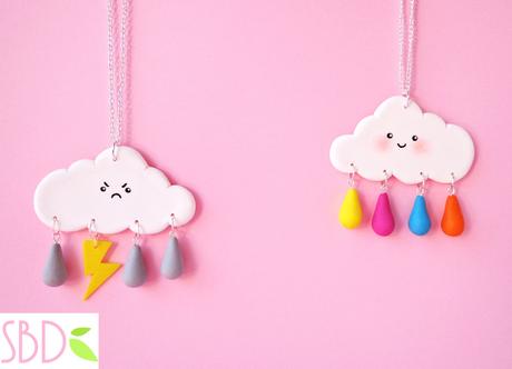 Nuvolette kawaii in fimo - Kawaii fimo clouds