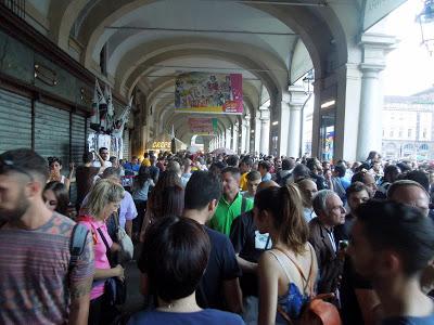 La festa (mancata) in piazza San Carlo.