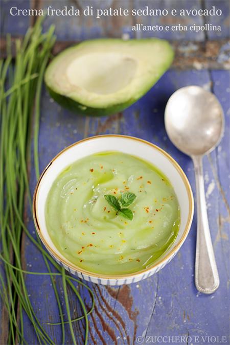 Crema fredda di patate sedano e avocado