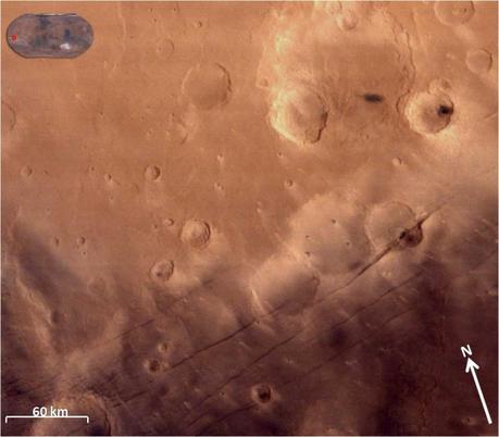L'area attorno al cratere Comas Sola. Crediti: ISRO