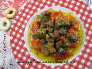 Spezzatino di seitan con pomodorini e capperi  / Stew seitan with tomatoes and capers