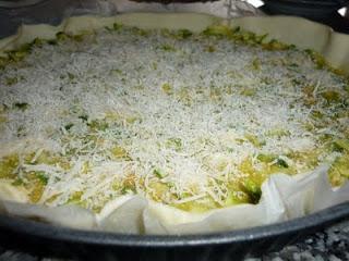 Torta salata con prosciutto cotto, zucchine e scamorza