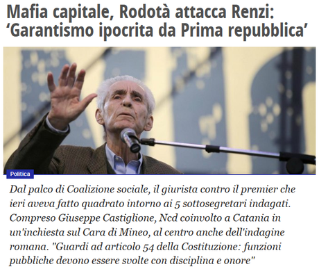 Mafia Capitale: l'etica a targhe alterne di Matteo Renzi