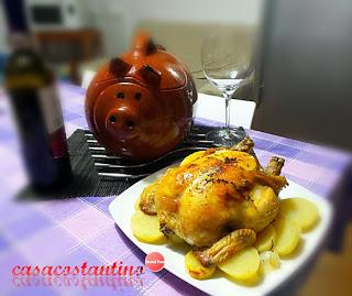 Pollo arrostito nella terracotta