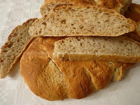 Pan ciabatte con farina integrale e fiocchi d'avena