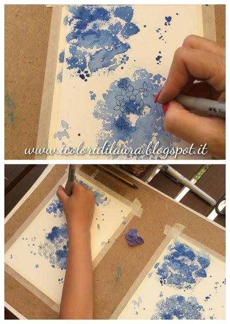 Come dipingere le ortensie con i bambini...tutorial