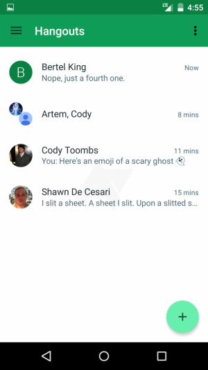 Google Hangouts 4.0 si mostra nei primi leak