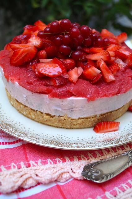 Torta fredda alle fragole